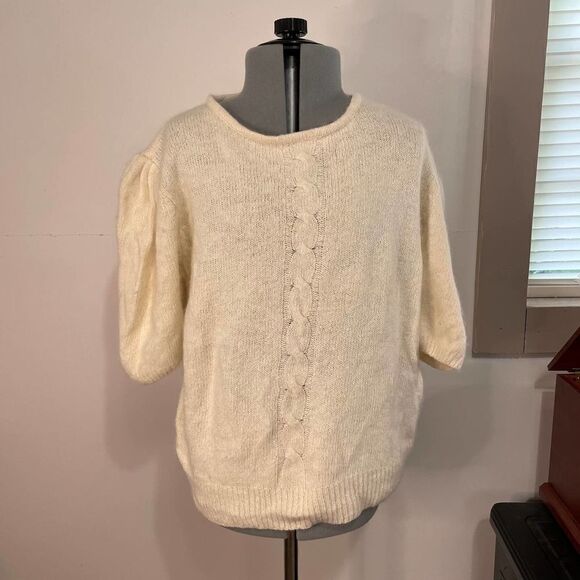 Vintage 80s Lady de Rotchild Silk Angora Blend Sweater Possible Size 22W - Picture 1 of 4